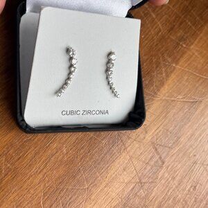 Cubic Zirconia Silver Plated Earrings